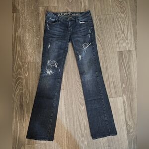 Women's Distressed Dark Blue Jeans